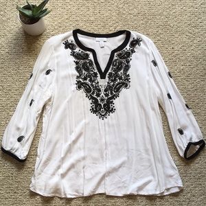 Charter Club Black/White Tunic